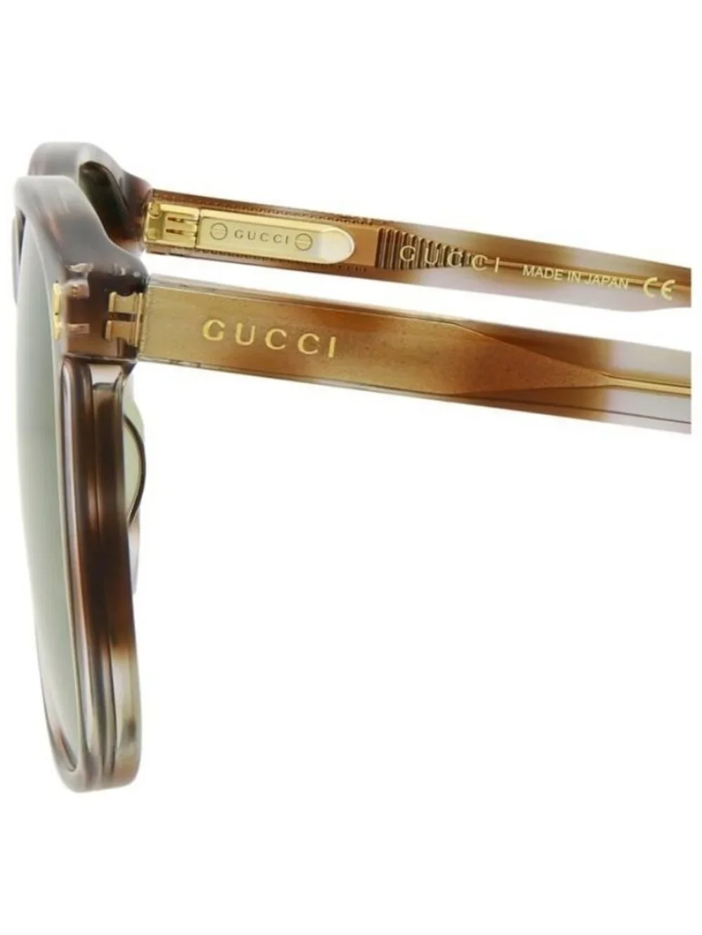 New Gucci Mens Square/Rectangle Havana Havana Green Fashion Designer Sunglasses